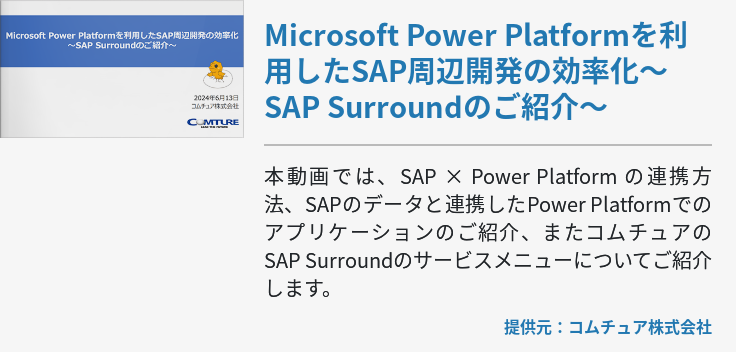 Microsoft Power Platformを利用したSAP周辺開発の効率化～SAP Surroundのご紹介～