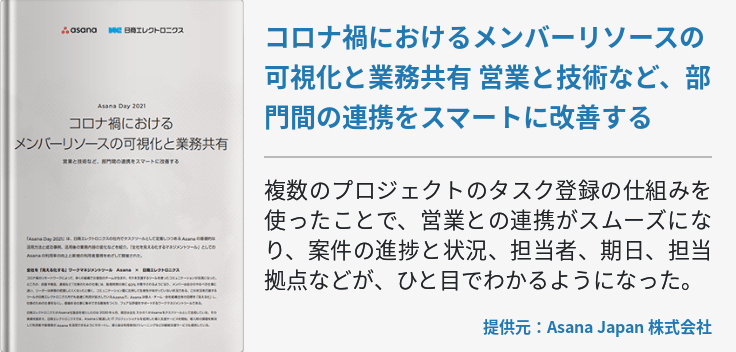 コロナ禍におけるメンバーリソースの可視化と業務共有営業と技術など、部門間の連携をスマートに改善する